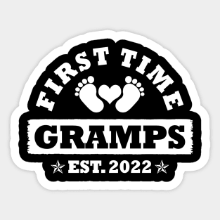 First Time Gramps Est 2022 Funny Father's Day Gift Sticker